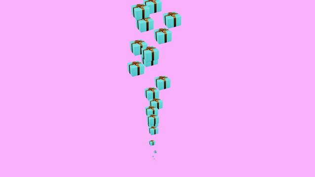 Merry Christmas gift box floating up christmas celebration concept.