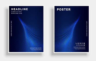 technology particle dots design poster template