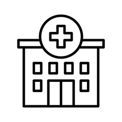 Hospital building icon.Pictogram isolated on a white background.