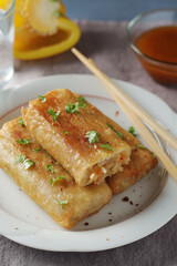 Spring rolls - a typical dish in Chinese and other Southeast Asian cuisines	