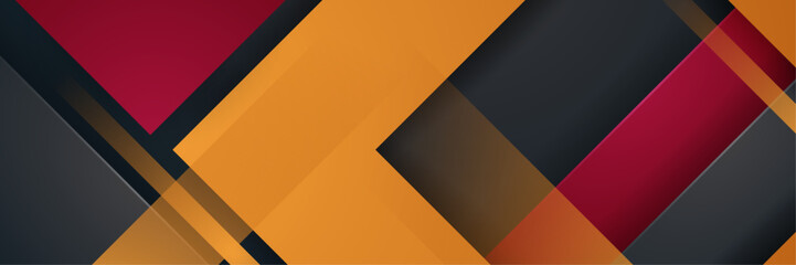 Abstract black red orange banner