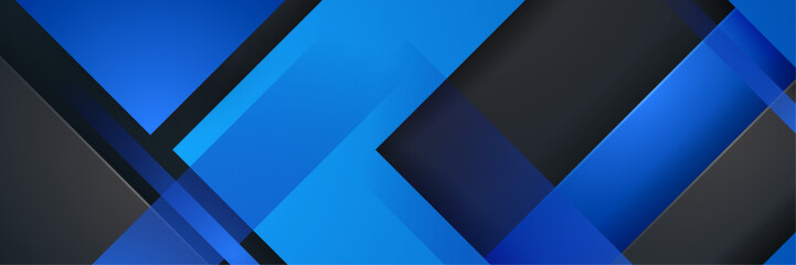 Abstract black blue banner