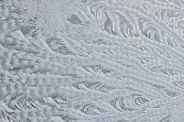 frost on the glass, frost, cold, temperature decrease patterns on the window.