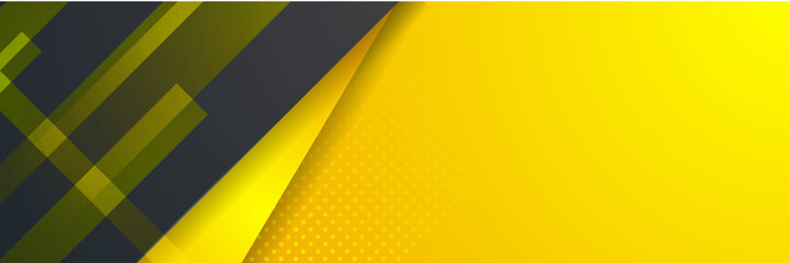 Abstract black yellow orange banner