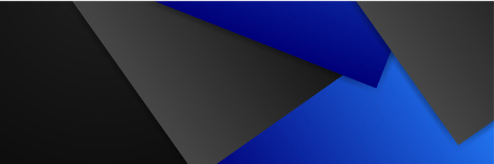 Modern abstract black and blue contrast gradient banner