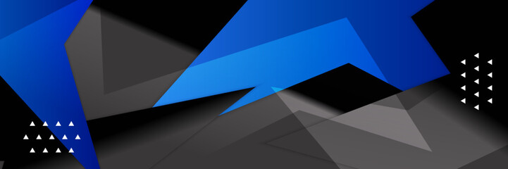 abstract black and blue gradient contrast banner