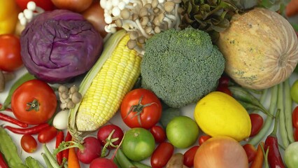 Variety of colorful fresh vegetables