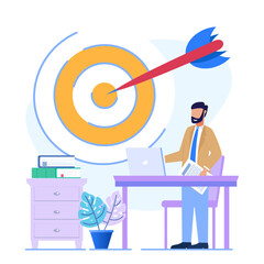 Illustration vector graphic cartoon character of business target