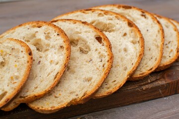 Pieces of white buckwheat bread.