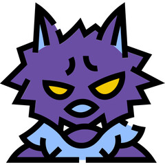 wolf man character filled outline icon