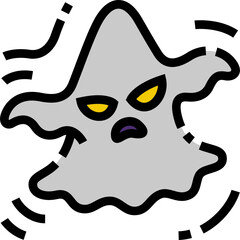 spooky white ghost character filled outline icon
