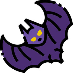 horror bat character filled outline icon