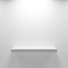 white podium in wall product display 3d minimalist empty