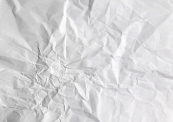 crumpled white paper texture background overlay for art and design