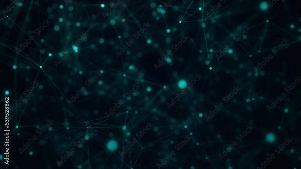 Poster Blue network connection structure. Science background. Abstract digital background. Big data visualization. 3d rendering.