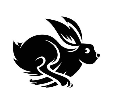 running rabbit logo illustration