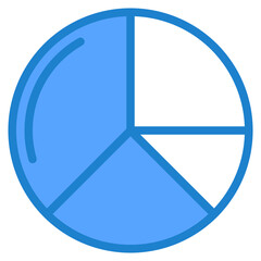 Pie chart blue style icon