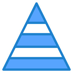 Pyramid chart blue style icon