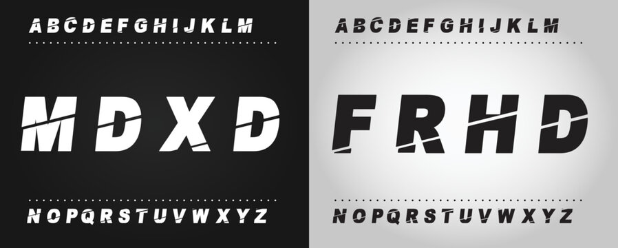 MDXD Sports minimal tech font letter set. Luxury vector typeface for company. Modern gaming fonts logo design.
