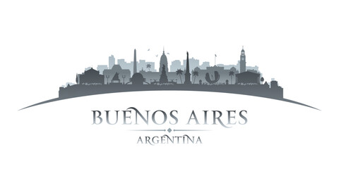 Buenos Aires Argentina city silhouette white background