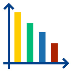 Bars chart dawn flat style icon