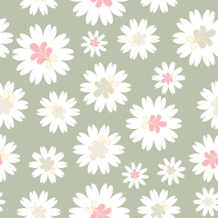 seamless repeat pattern with beautiful and colorful floral motif on a white flowers and ash gray background perfect for fabric, scrap booking, wallpaper, gift wrap projects

