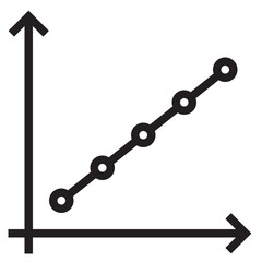Line graph outline style icon