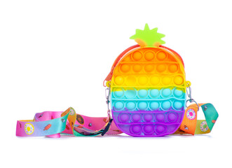 Silicone bag pop it on white background isolation