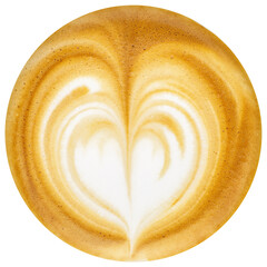 latte art coffee, cappuccino, isolated
