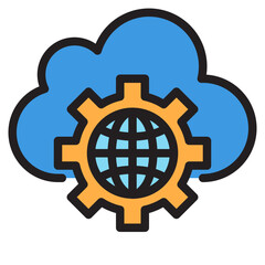 Setting cloud computing color line style icon