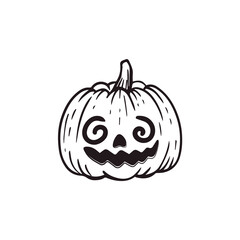 Obraz premium cartoon Halloween pumpkin icon isolated on white background. Jack-o-lantern,emotion.