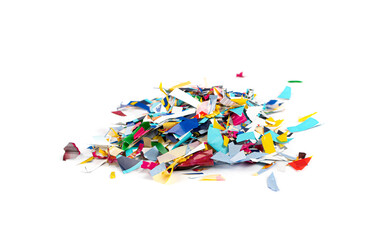 Plastic Particles Pile Isolated, Micro Plastics Garbage, Microplastics Pieces, Small Plastic Flakes