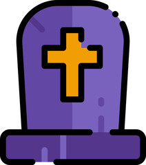 tombstone and cross sign icon