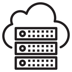 Cloud server outline style icon