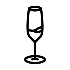 party wine glass line icon vector. party wine glass sign. isolated contour symbol black illustration