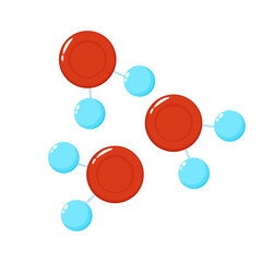 Vector illustration of water or H2O molecules, for symbols, signs, buttons. Science of water chemistry.