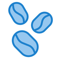 Coffee beans blue style icon