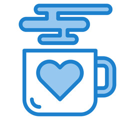 Hot coffee blue style icon
