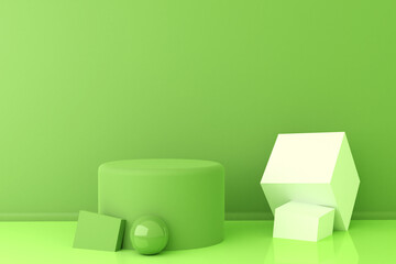 3d rendering podium realistic background