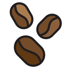 Coffee beans color line style icon