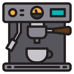 Coffee machine color line style icon