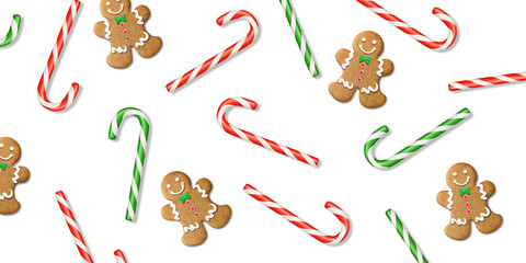 クリスマス ジンジャーマンブレッド キャンディケイン イラスト リアル
