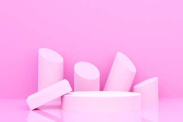 3d rendering podium realistic background