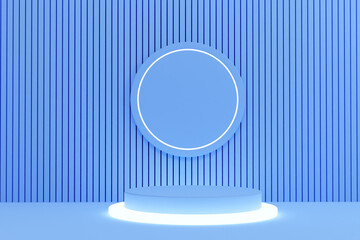 3d rendering podium realistic background