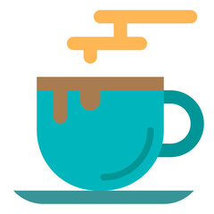 Hot coffee cup flat style icon