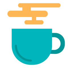 Hot coffee cup flat style icon