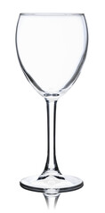 Empty wine glass isolated on white background