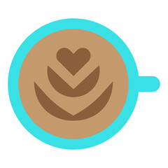 Latte art flat style icon