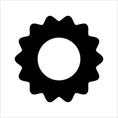 This circle starburst icon symbol is in simple style and on white background.