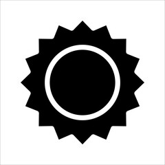 This circle starburst icon symbol is in simple style and on white background.
